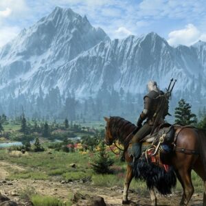A screenshot of a landscape from The Witcher 3