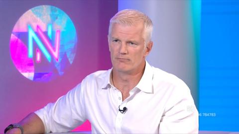 Carns speaking in Newsnight studio
