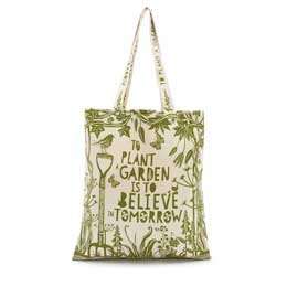'To plant a garden' quote tote bag product photo