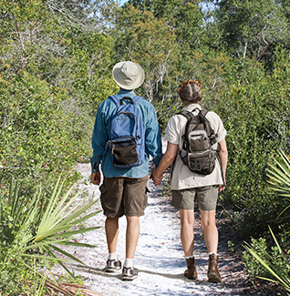 a couple hiking the preserve