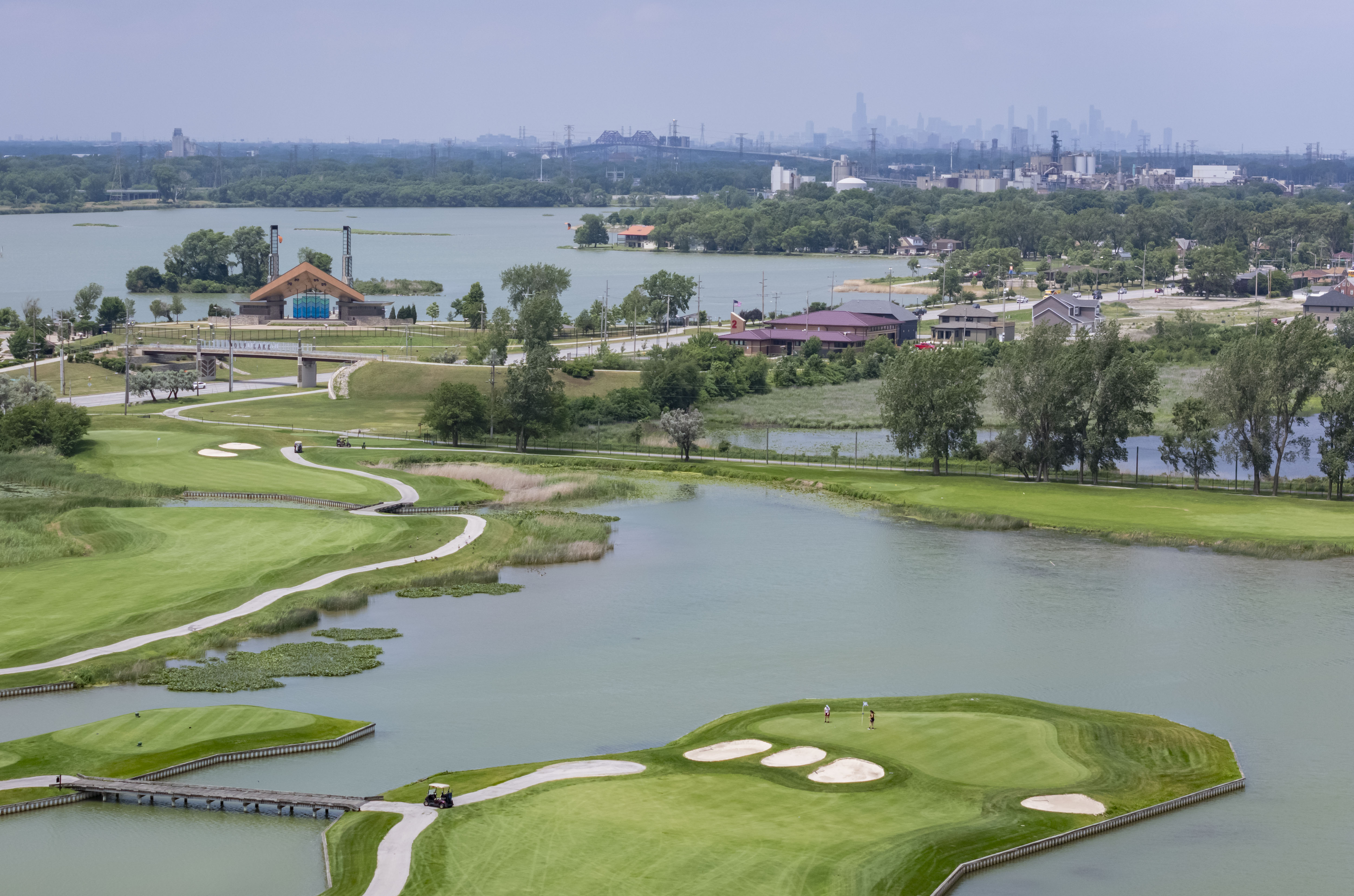 Golfers play Lost Marsh Course across Calumet Avenue from the...