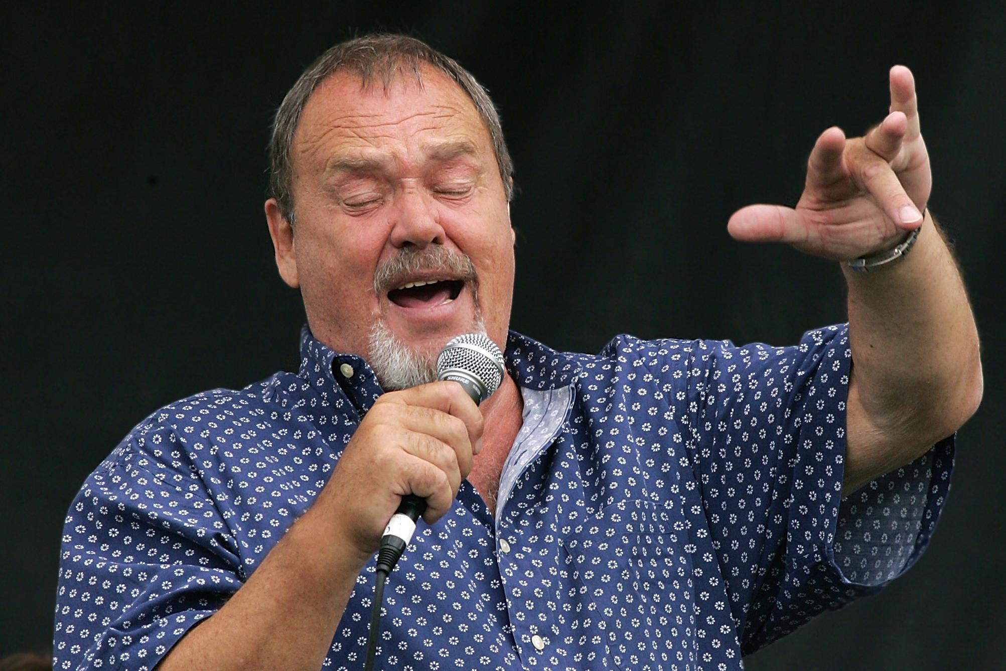 FILE – David Clayton-Thomas of “Blood, Sweat and Tears” performs during one of several tailgate parties prior to the Texas A&M-Utah game on Sept. 2, 2004, in Salt Lake City. (AP Photo/Douglas C. Pizac, File)
