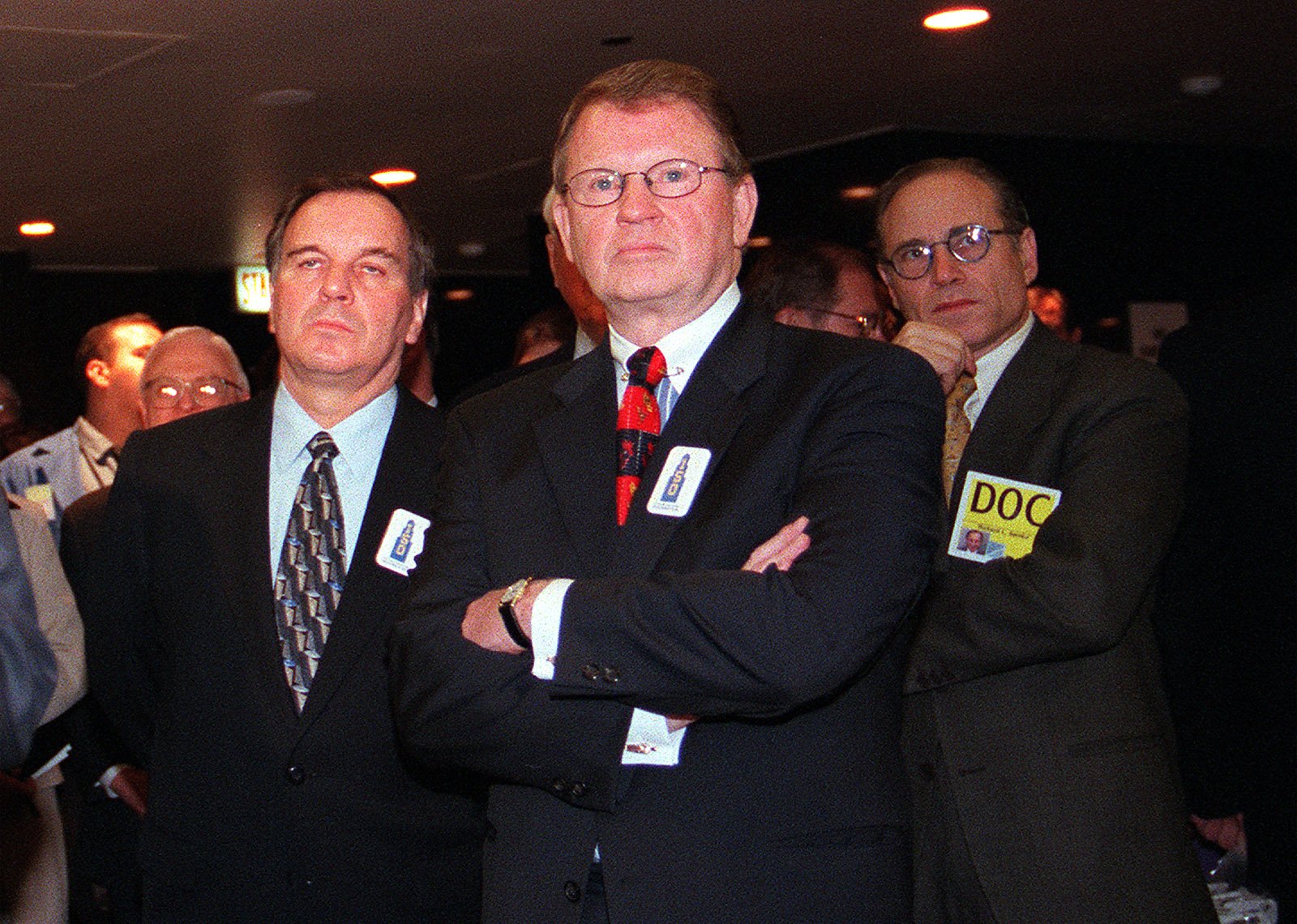 ct-biz-confidential-donovan_ctmain 0224 sr.JPG Chicago Board of Trade leader Thomas Donovan, center, stands with Mayor Richard M. Daley, left, on April 3, 1998. (Carl Wagner/Chicago Tribune)