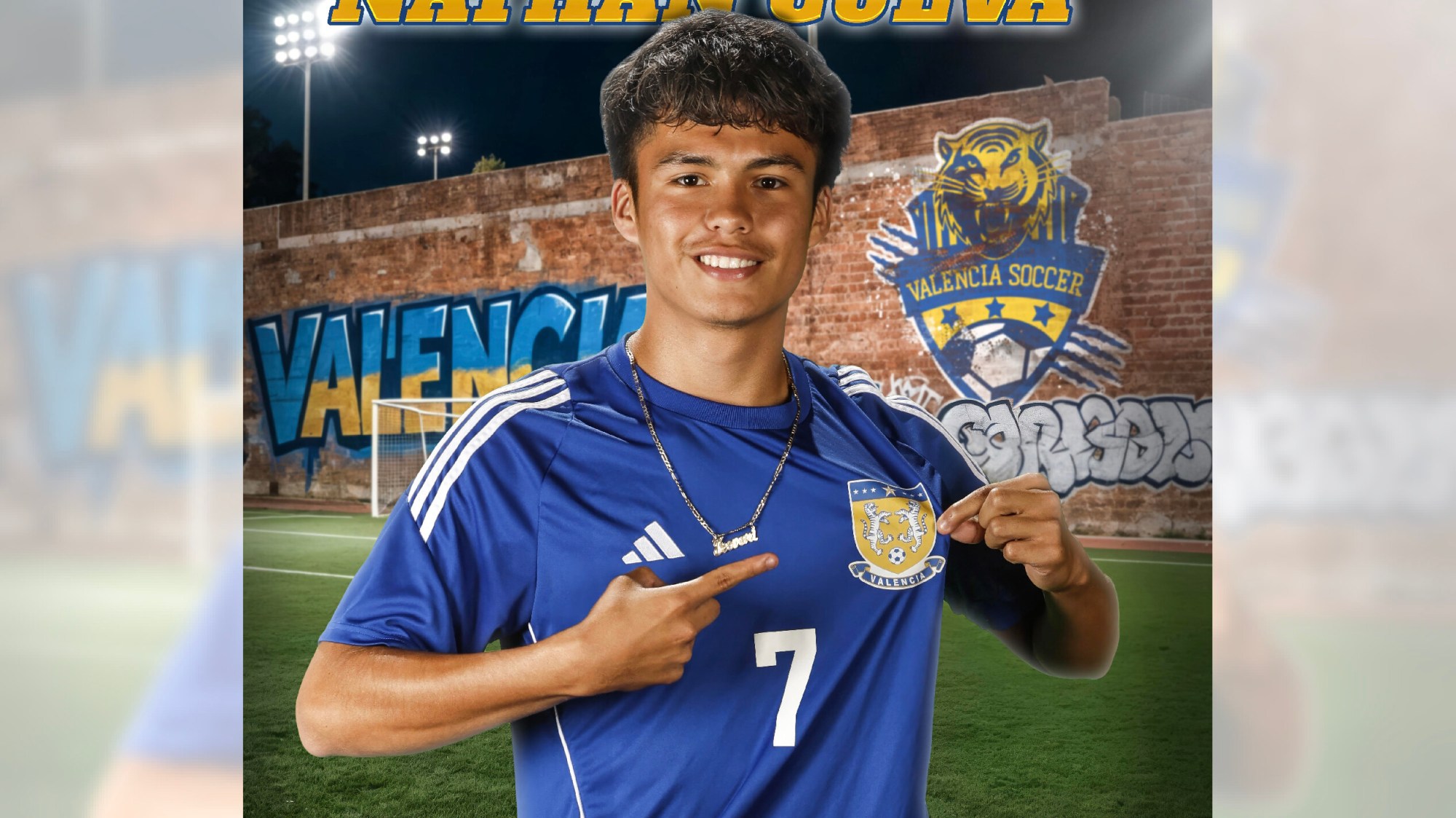 Valencia soccer player Nathan Cueva is the Orange County boys athlete of the week. (Courtesy of Sloppy’s Garage)
