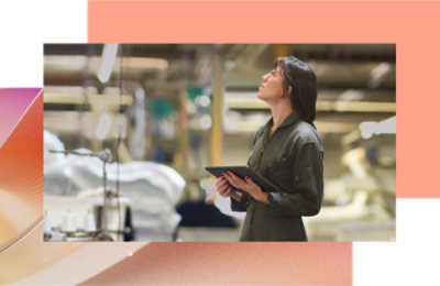 A women checking in a store