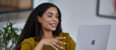 A person looking at a computer screen.