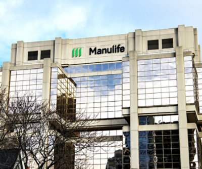 A building with a logo of Manulife on it