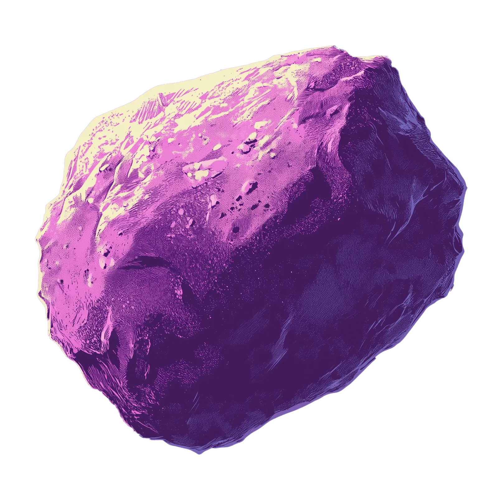 fictional asteroid, with an illustrative style.