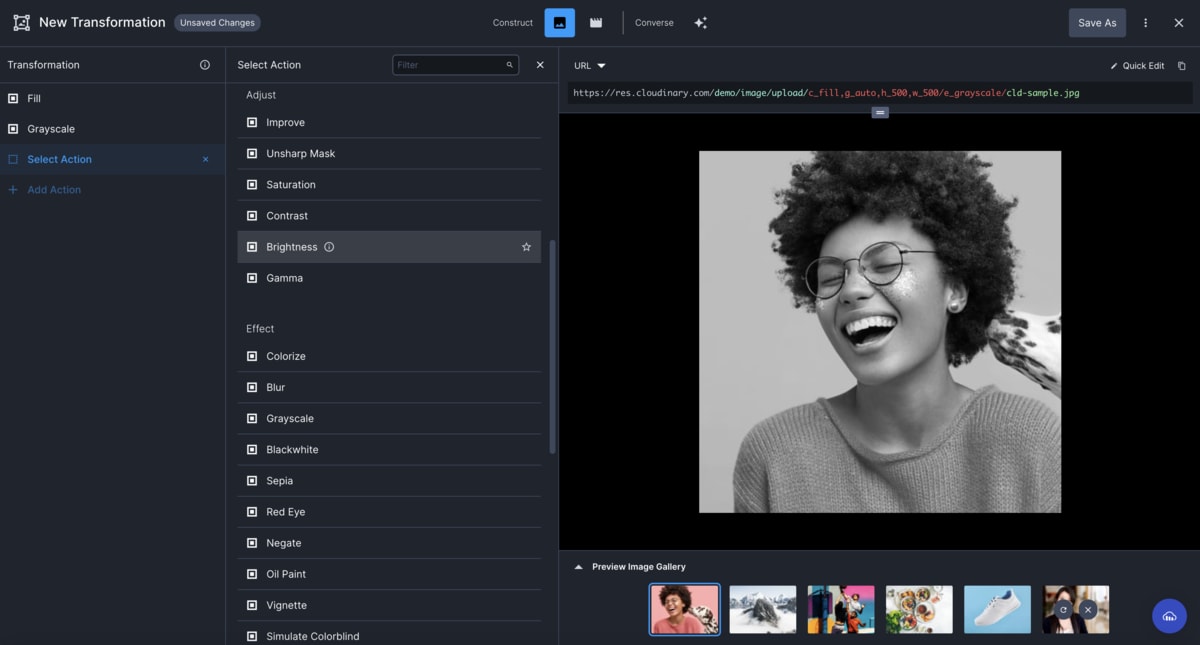 Transformation Builder in construct mode Transformation Builder in construct mode