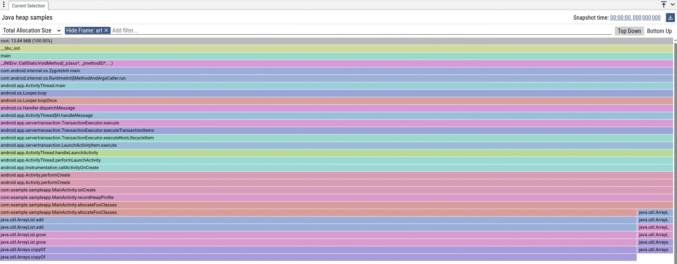 Heap profile example
