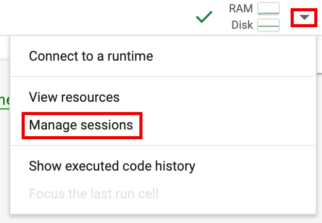Manage sessions selection