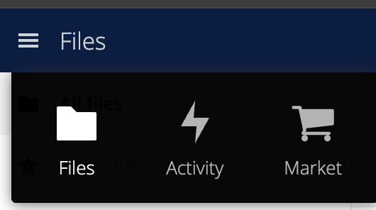OwnCloud Top Left Navigation