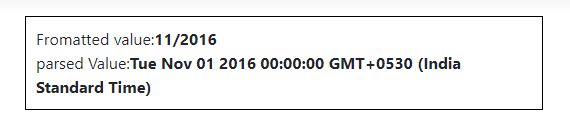 output of parseDate method