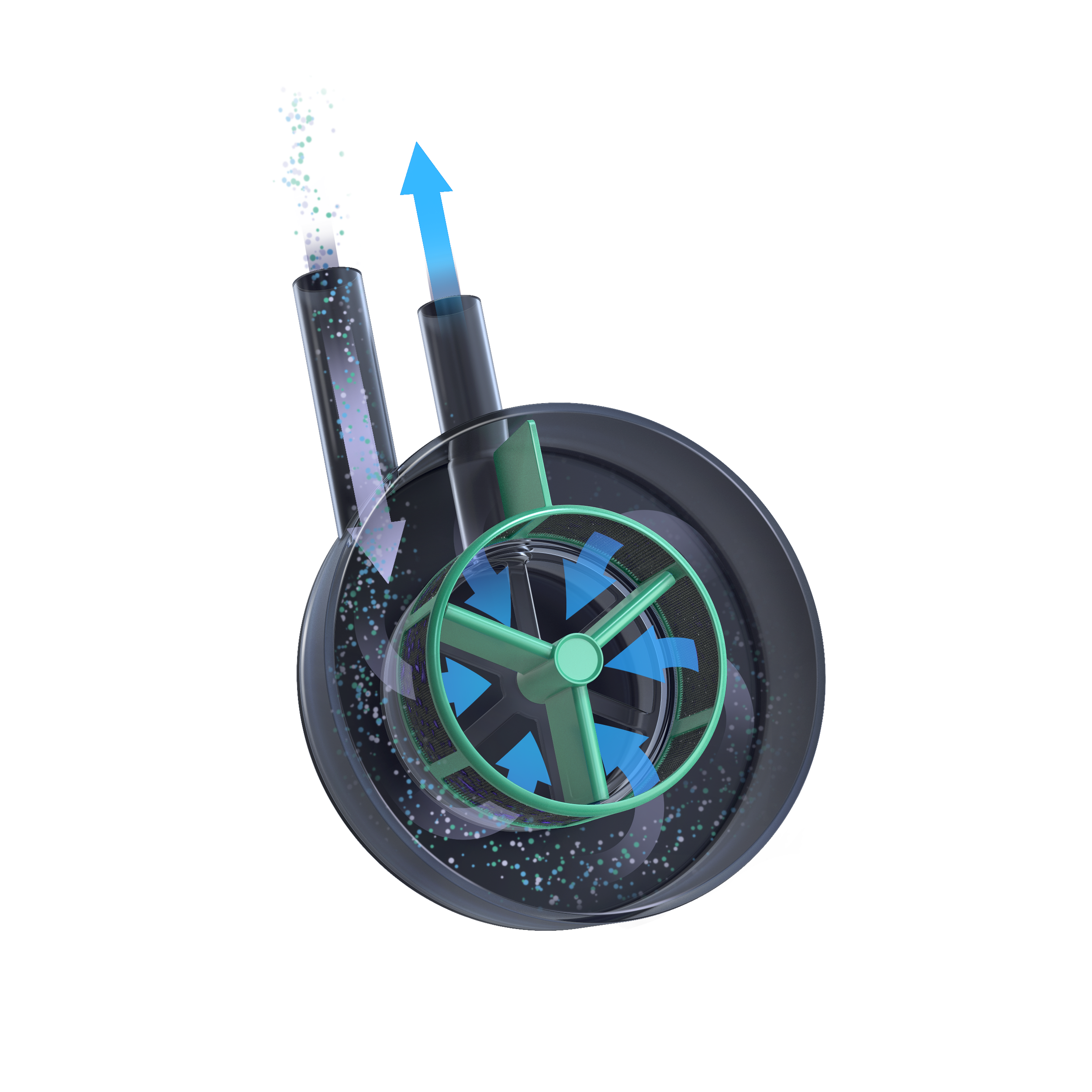 Regen.® graphic 2 of filtration system removing contaminates