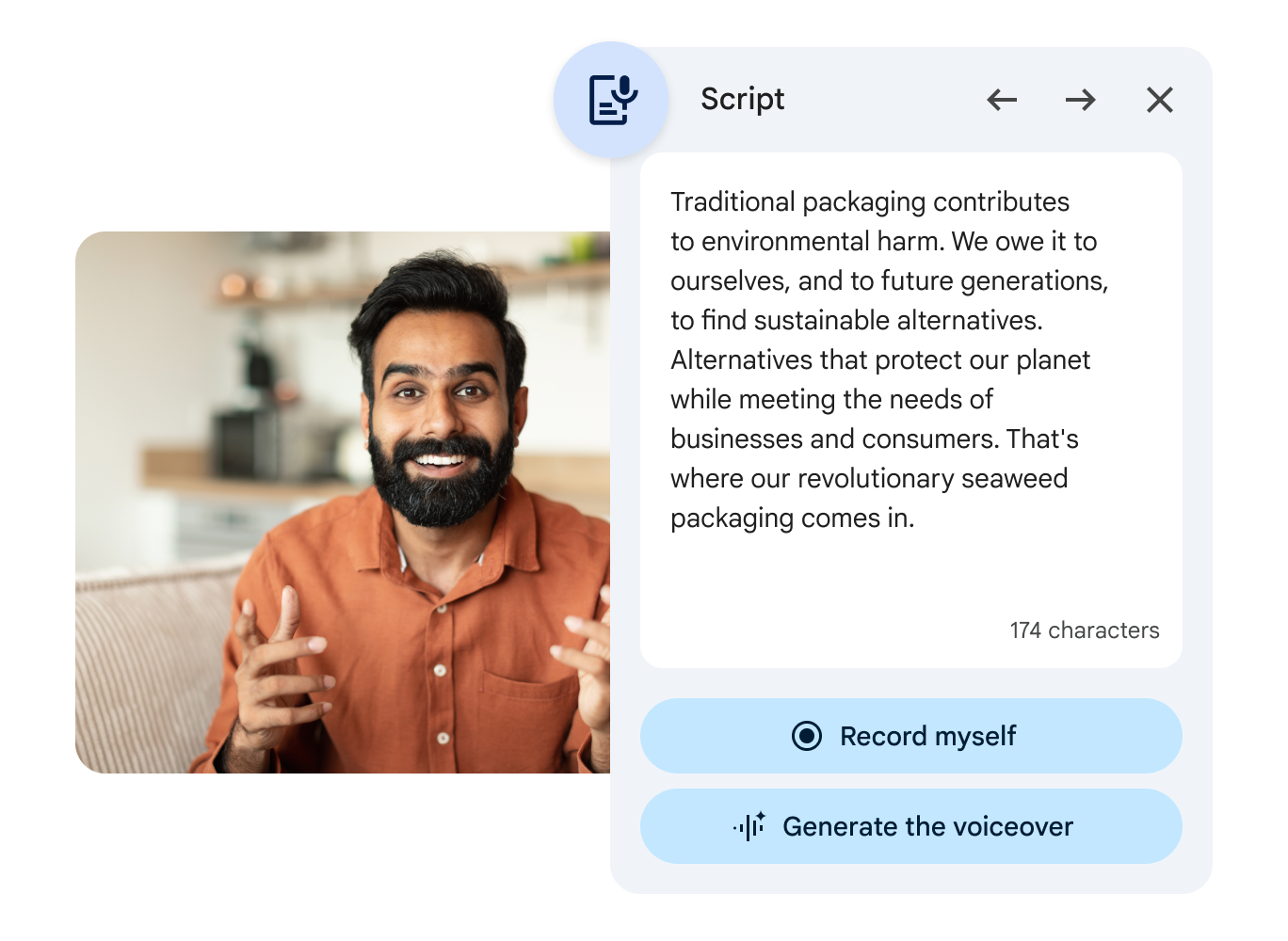 Gemini i Vids ger manusförslag