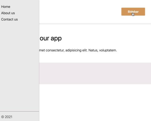 Open/close sidebar project