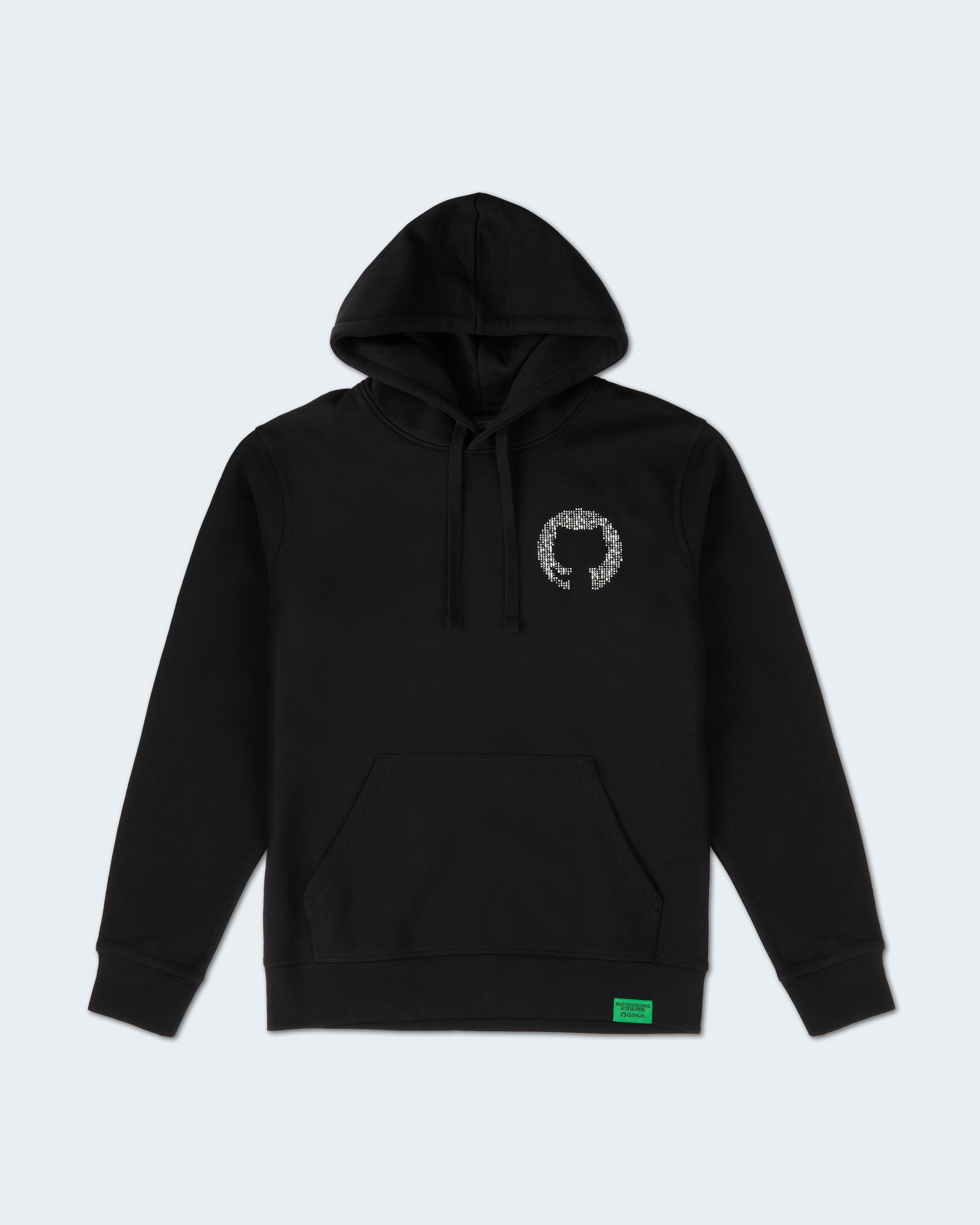 Photo of the front side of the Invertocat ASCII Pullover Hoodie