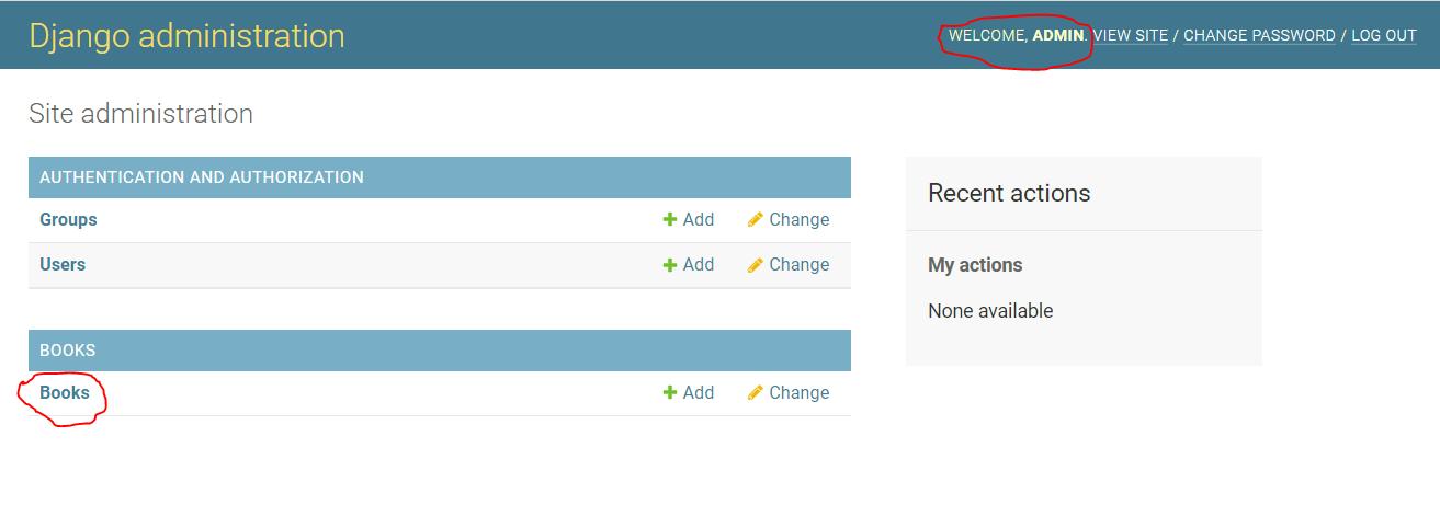 Django admin site
