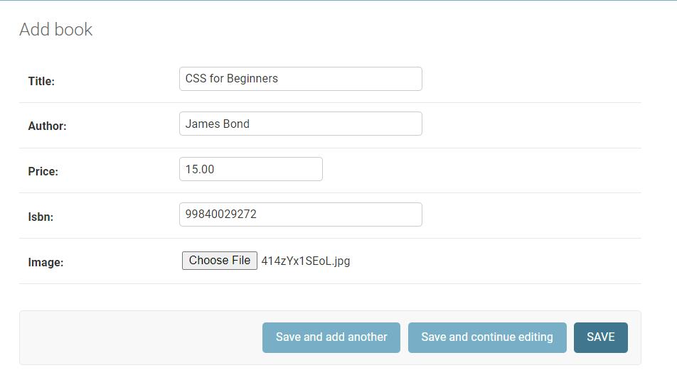 Adding and updating books in the admin site