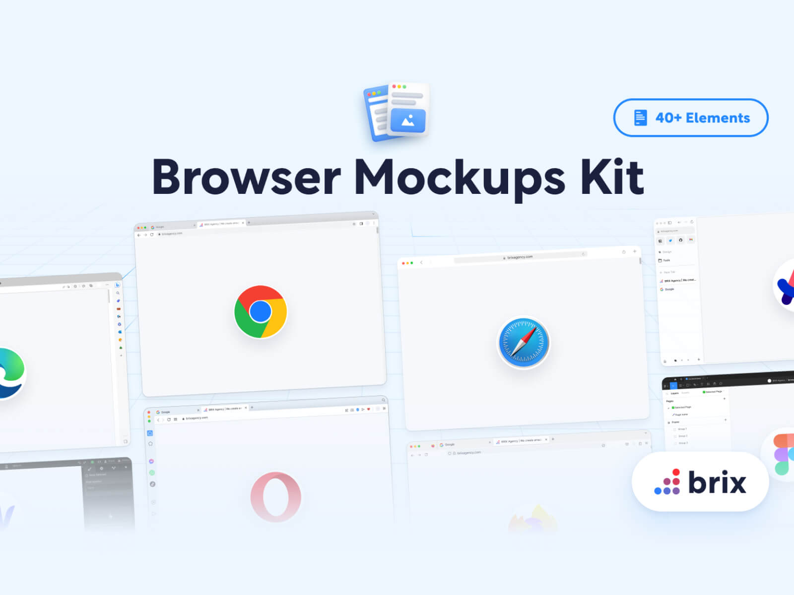 Browser Mockups Figma Kit | BRIX Agency cover image