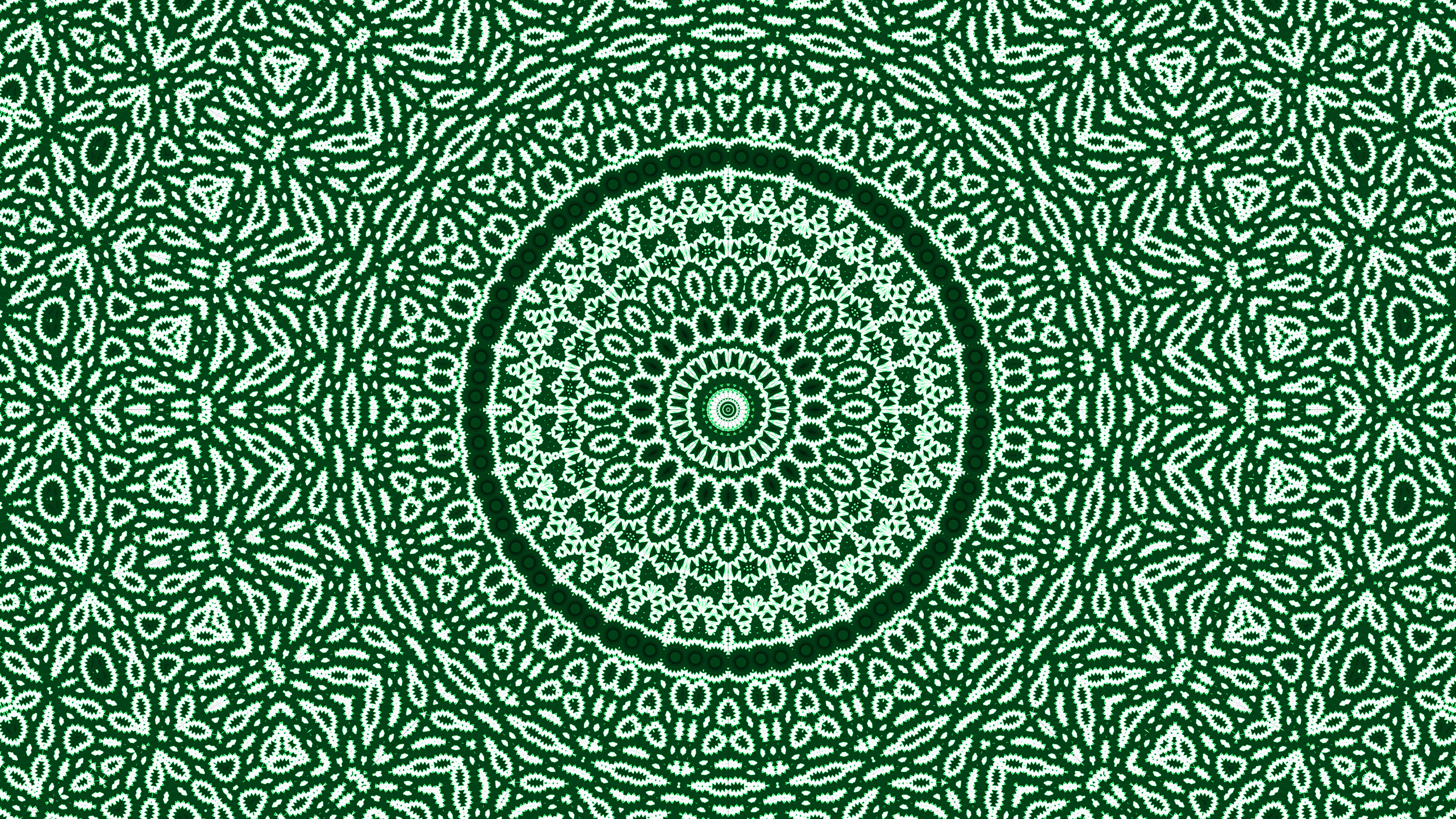 4K Green Mandala Vector Art Wallpaper