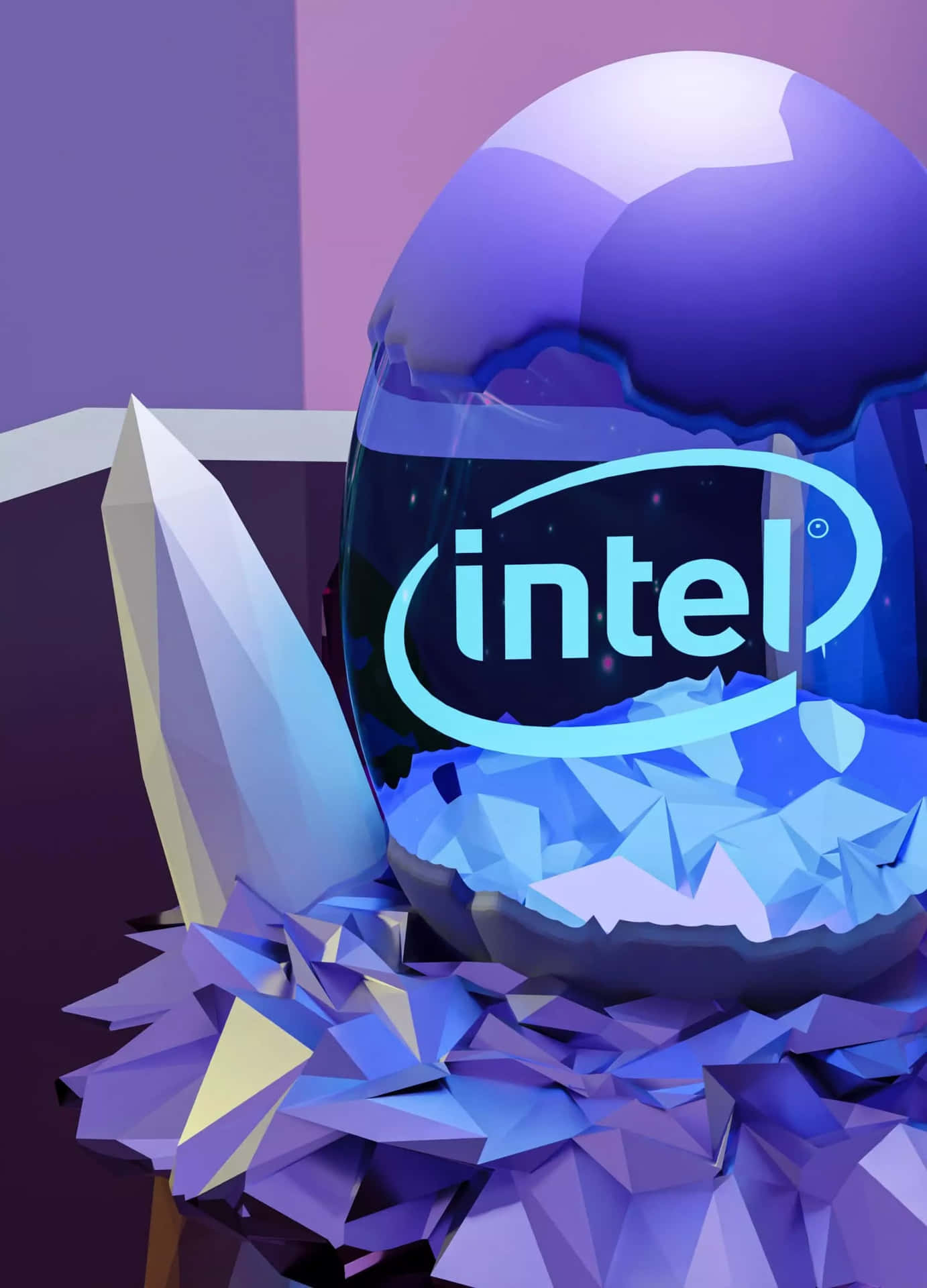 Abstract Intel Egg Crystal Artwork Wallpaper