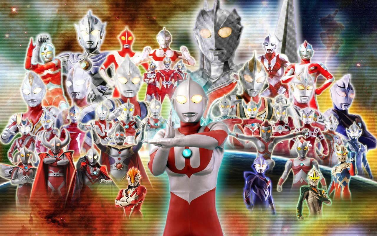 Todaslas Versiones De Ultraman. Fondo de pantalla