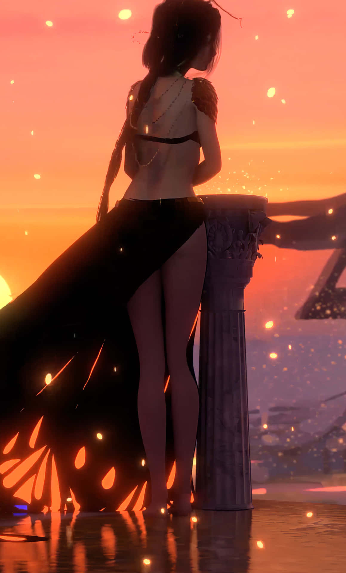 Et Magisk Anime Solnedgang På Din Iphone Bakgrunnsbildet