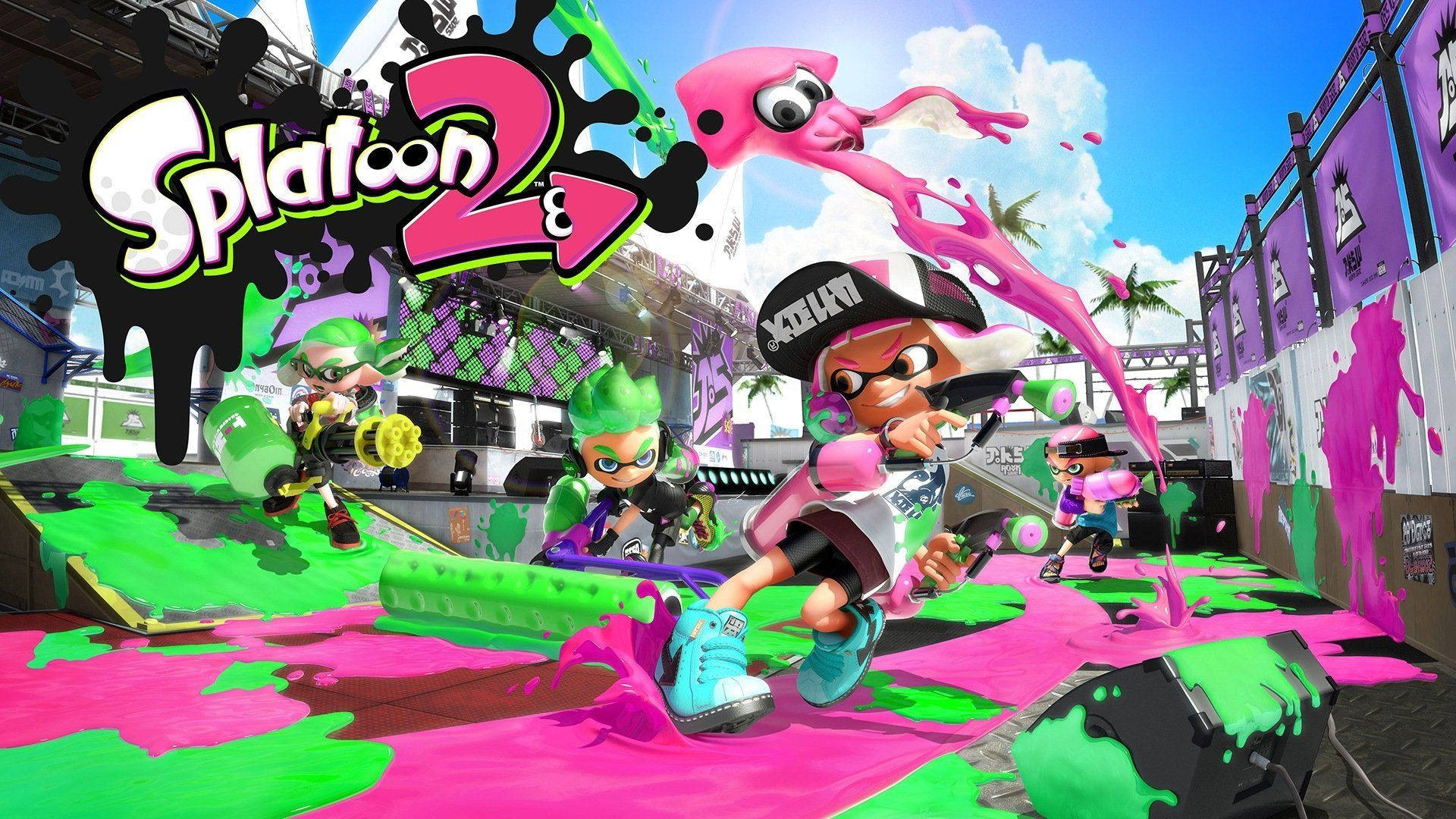 Impressionante Splatoon 2 Inklings In Arena Sfondo