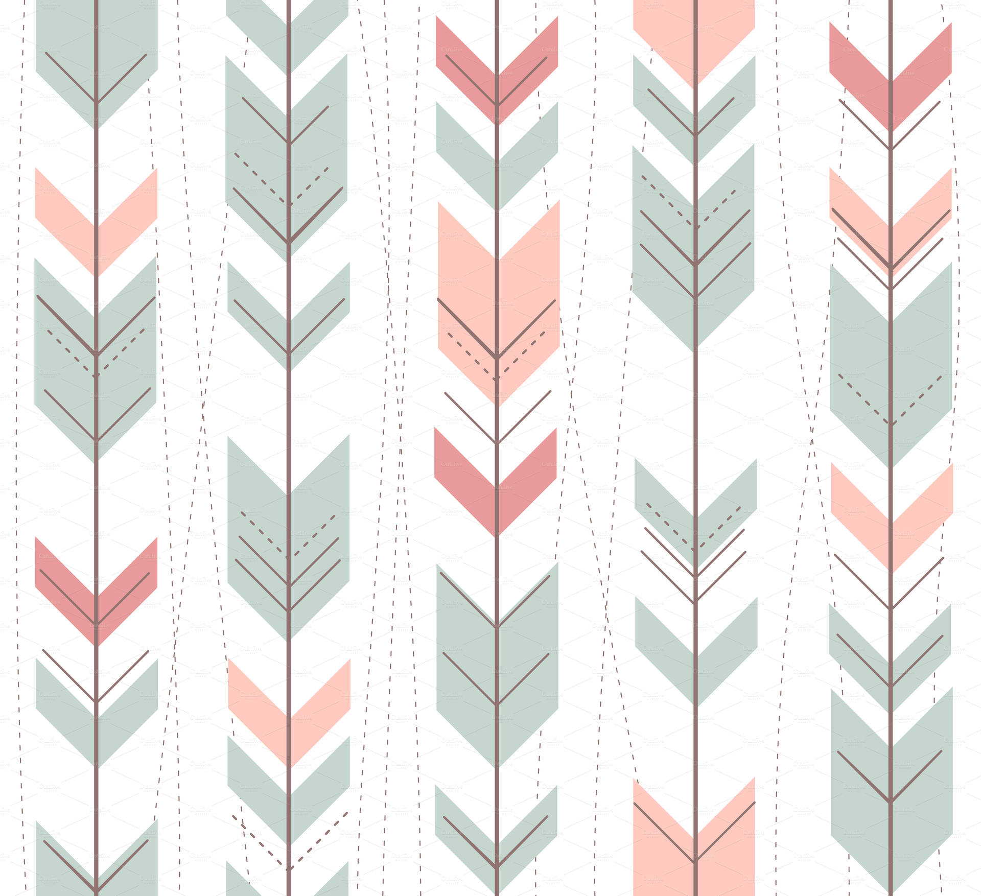 Pastel Boho Arrows in artistic arrangement Wallpaper