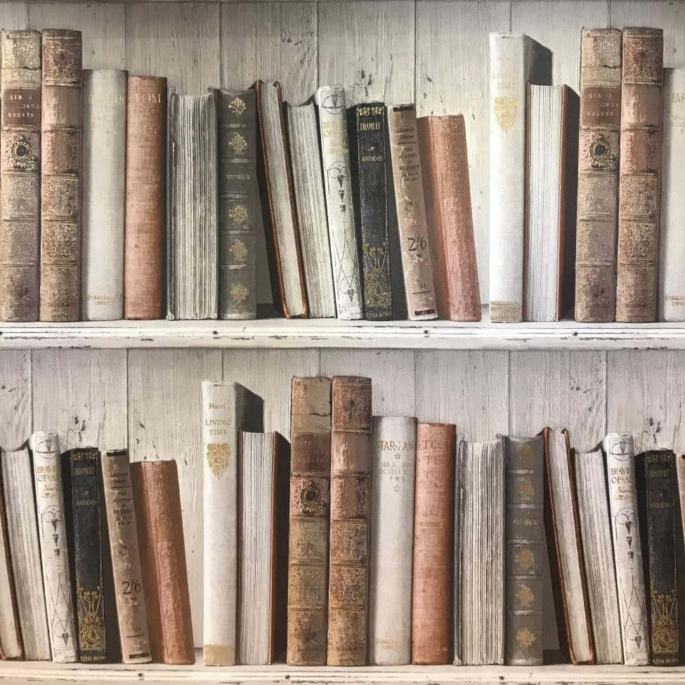 Library White Bookshelf Background For Desktop Computer