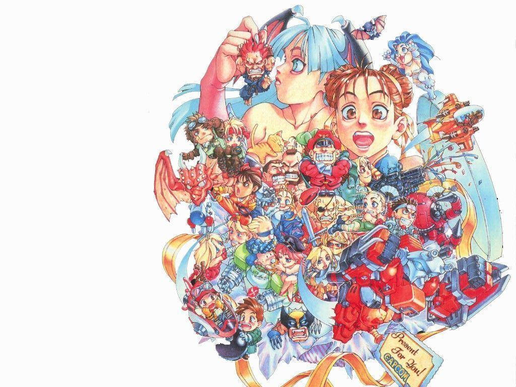 Arte Del Collage Circolare Capcom Sfondo