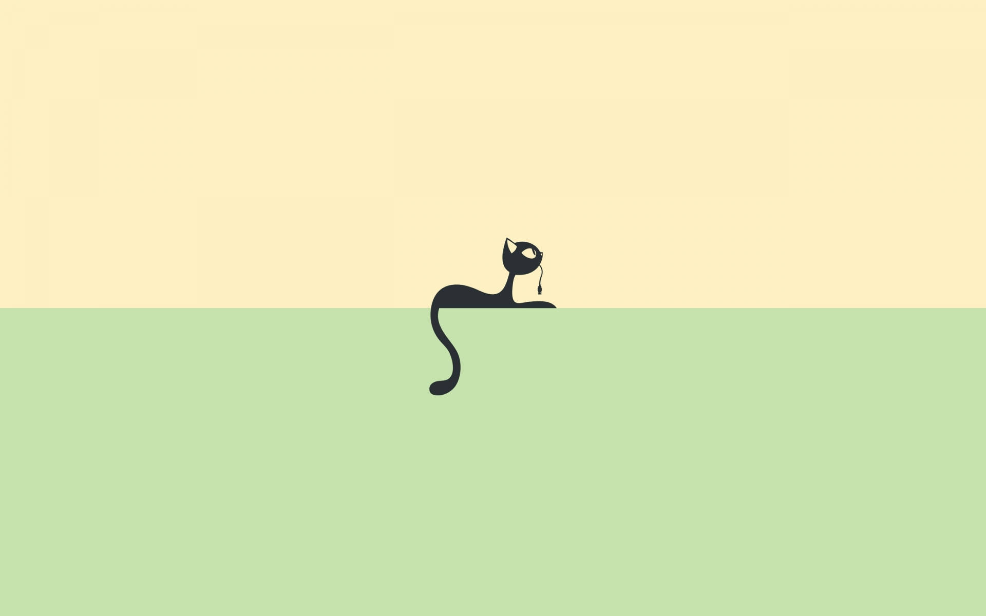 Cat Computer Minimalist Wallpaper
