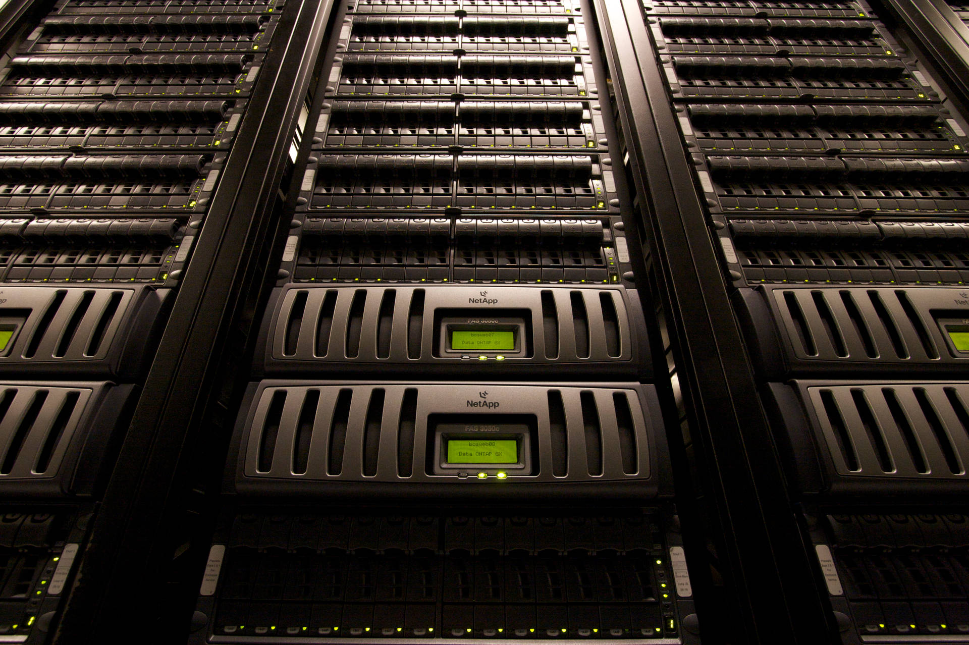 Modern Data Center with Server Racks Wallpaper