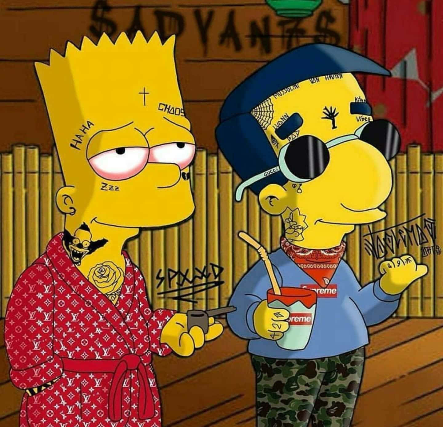 Figobart Simpson Con Accappatoio Supreme Sfondo