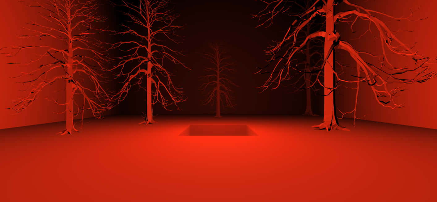 Cunning Red Branches Wallpaper