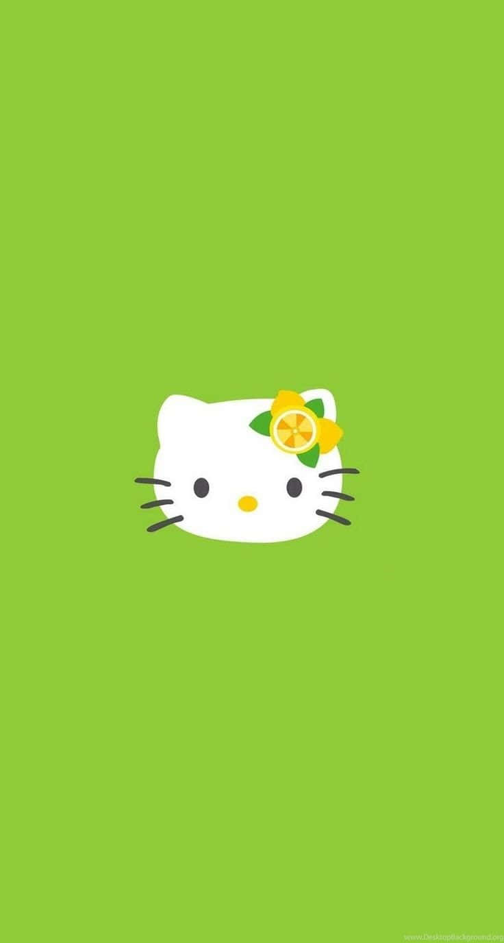 Mignonne Hello Kitty Verte Fond d'écran