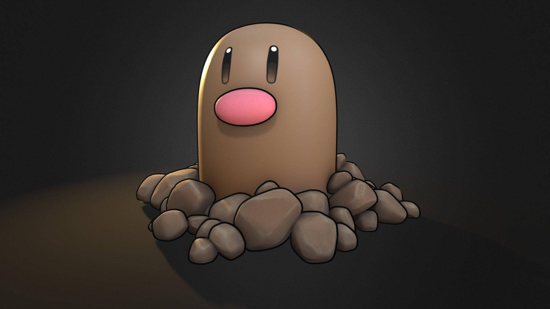 Diglett Grunn-type Pokémon Svart Bakgrunn Bakgrunnsbildet