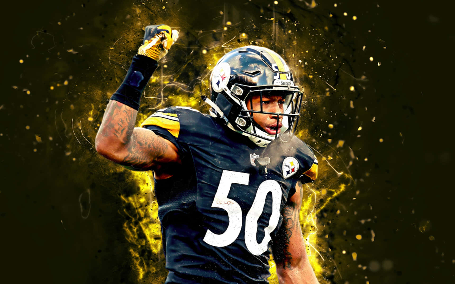 Dynamic Linebacker In Action Wallpaper