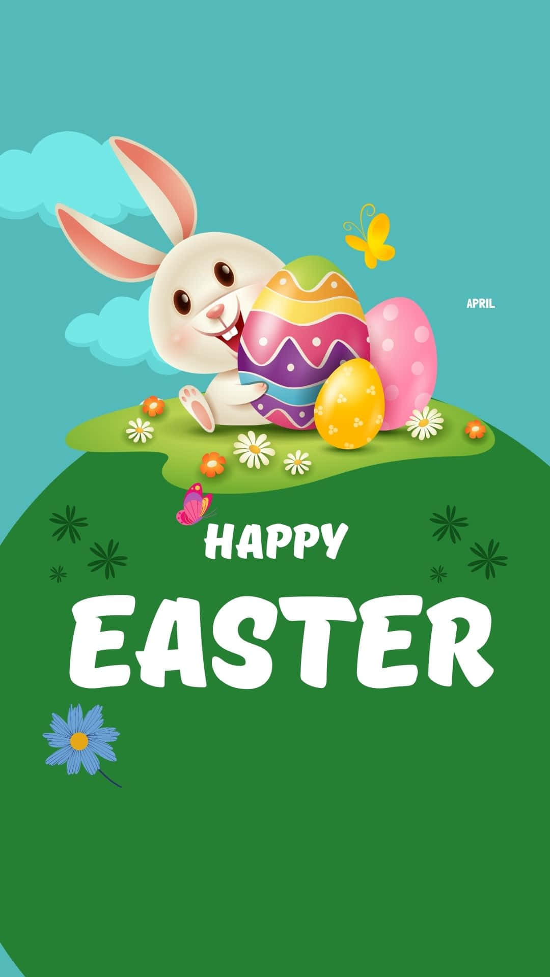 Easter Egg With Bunny Background