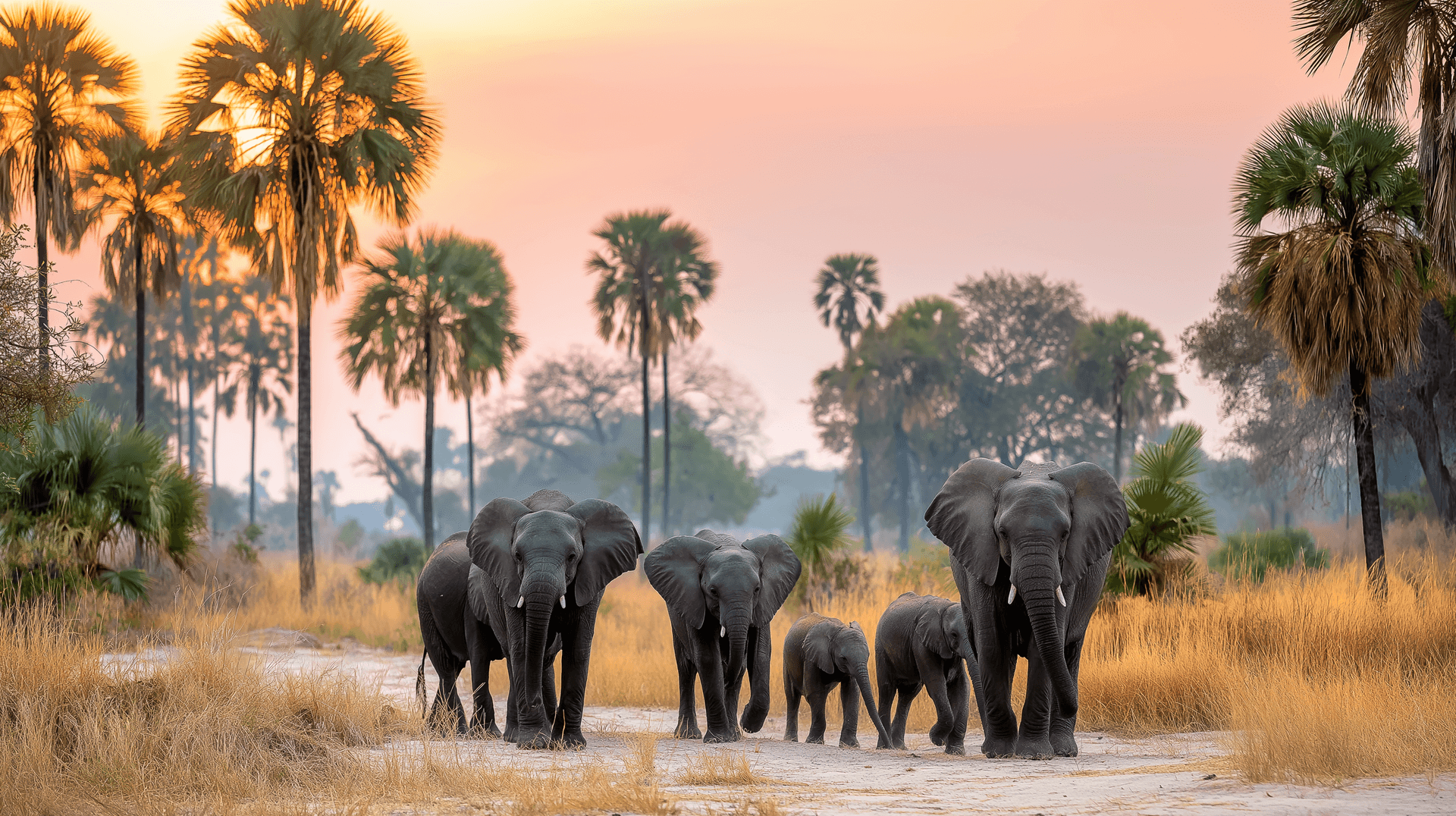 Elephant Family Wallpaper