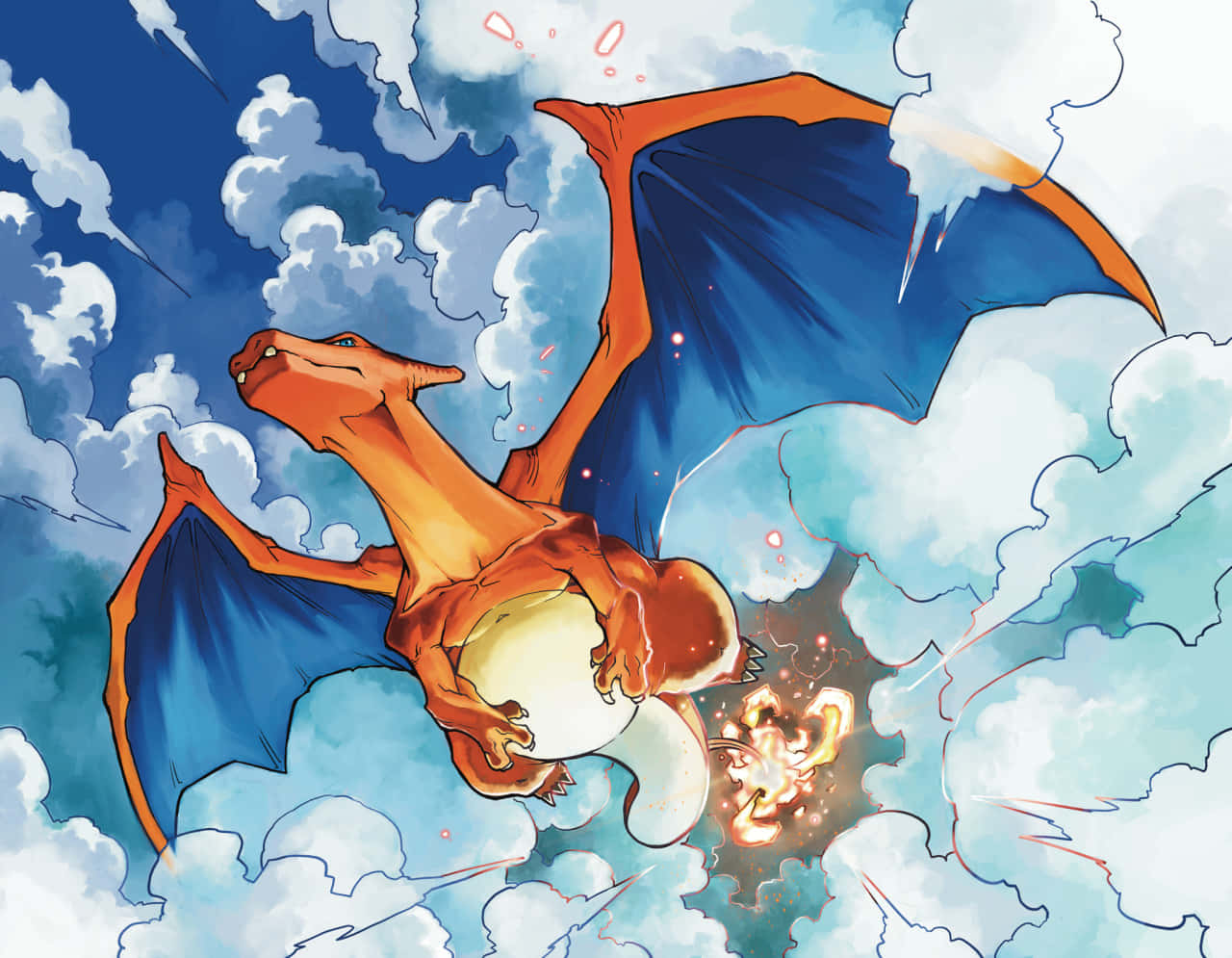 Episk Charizard - En Legendarisk Brann-type Monster Bakgrunnsbildet