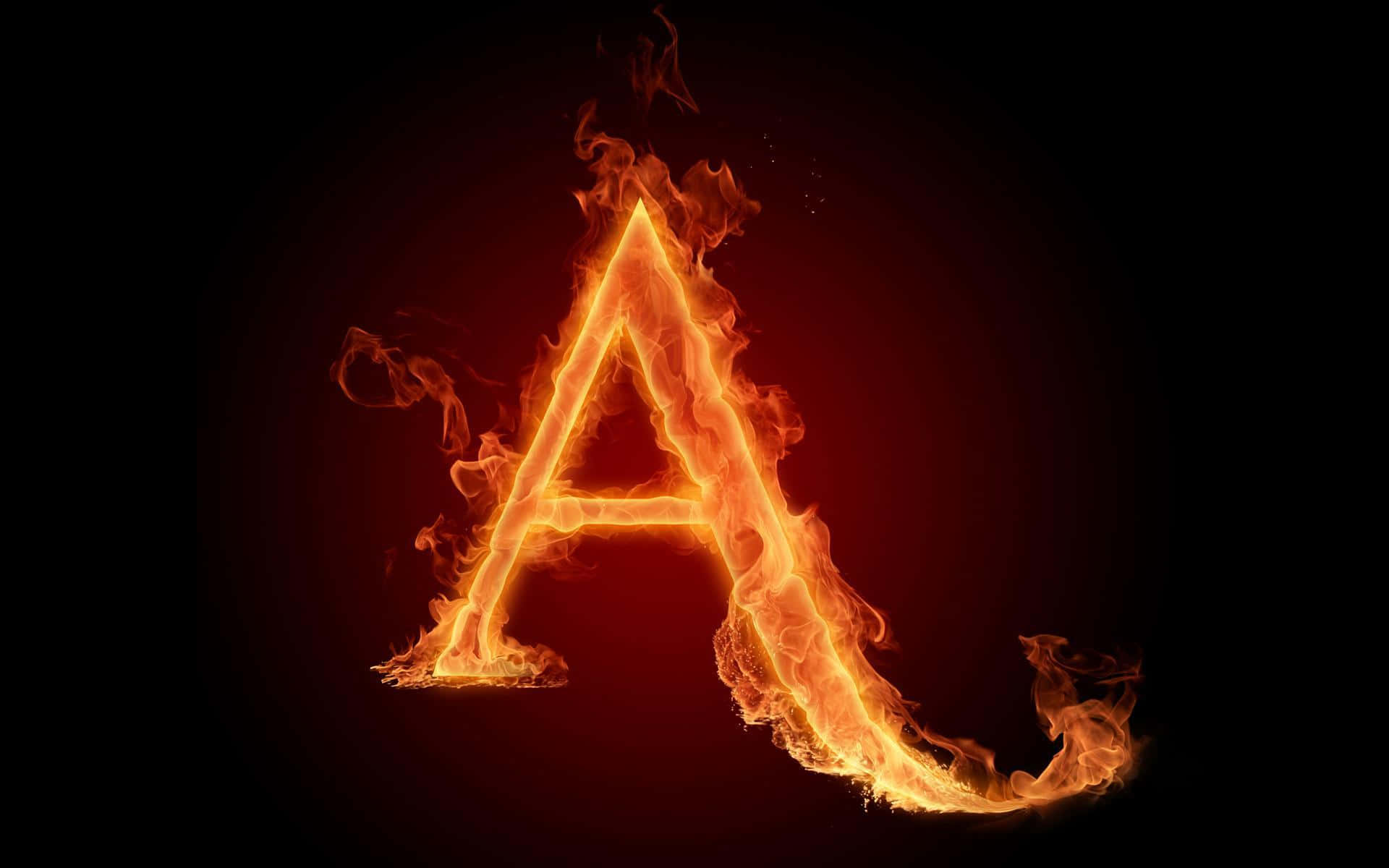 a letter in flames on a black background Wallpaper