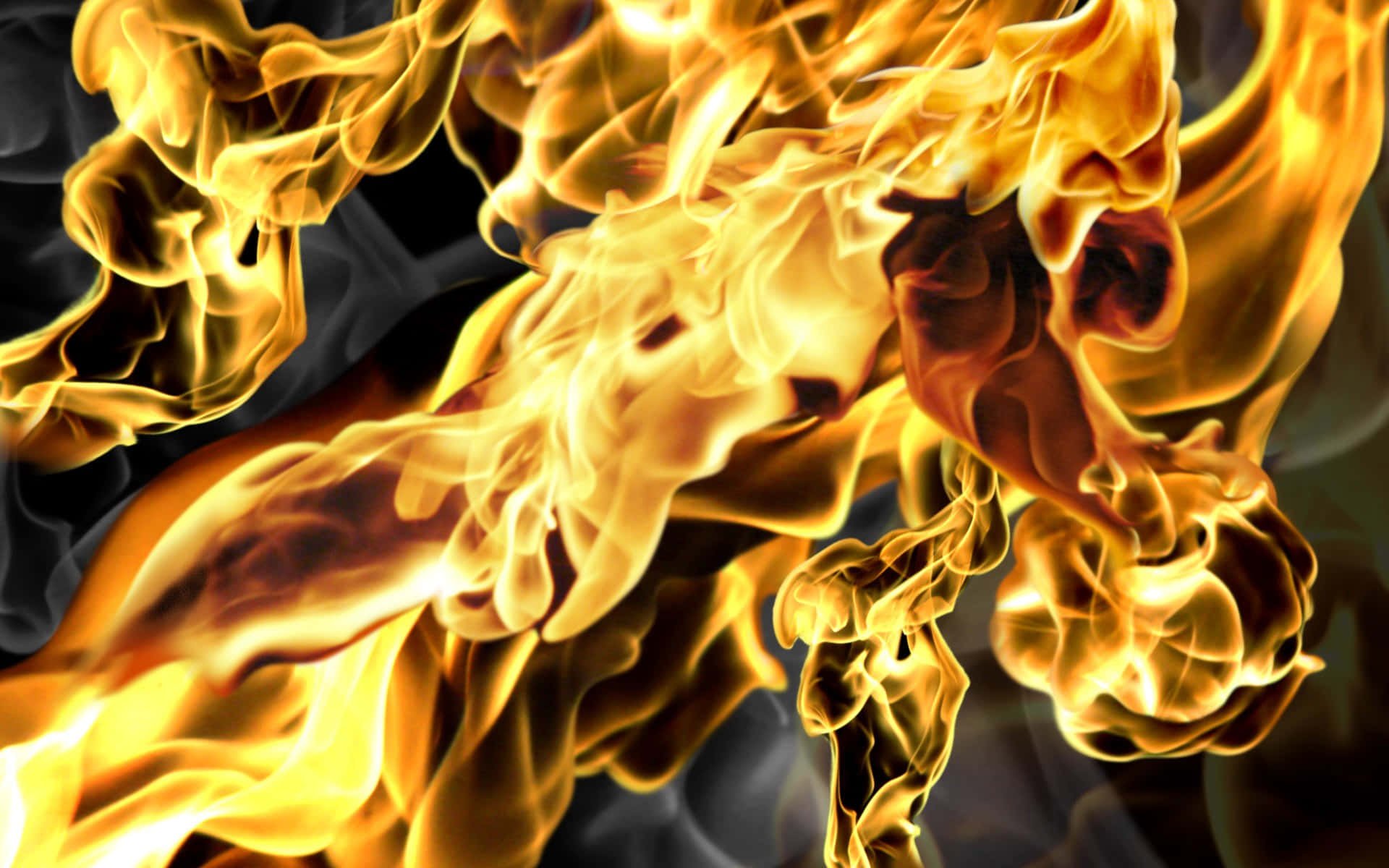 Golden Yellow Flame HD Background Wallpaper