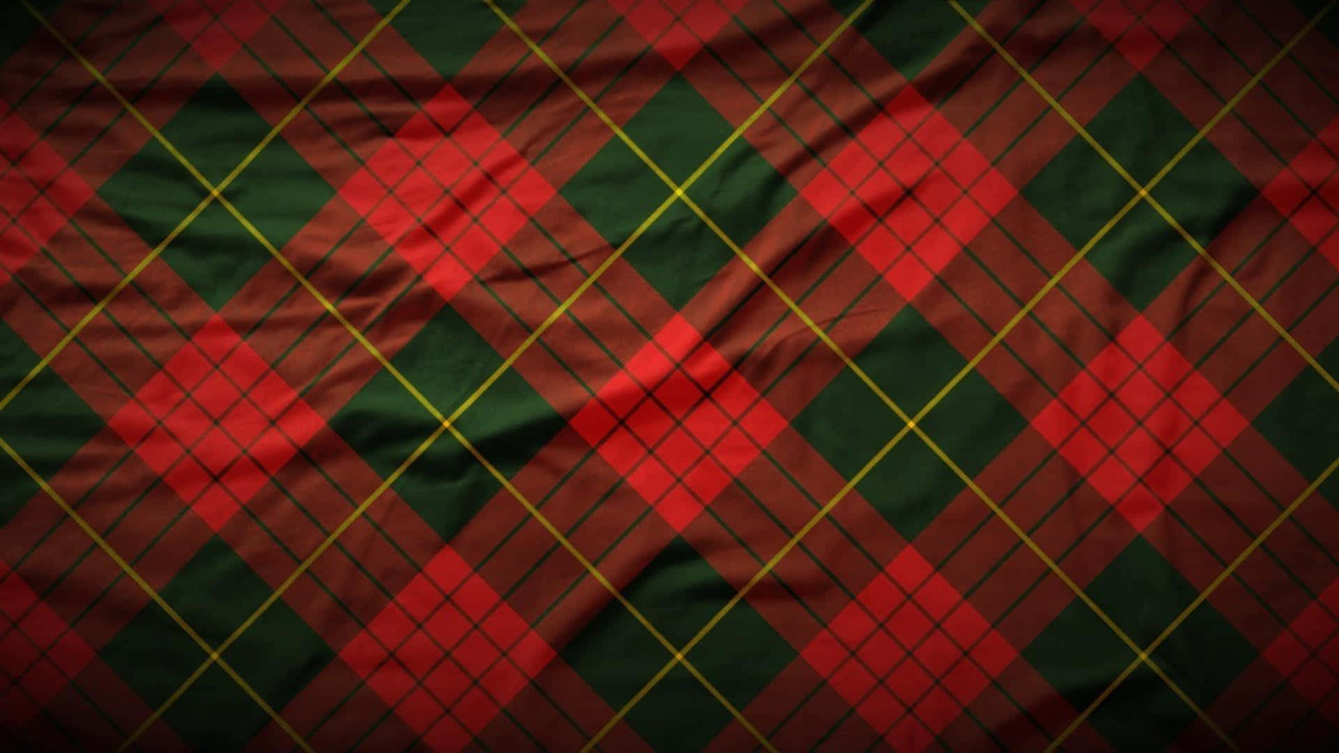 a red and green plaid fabric