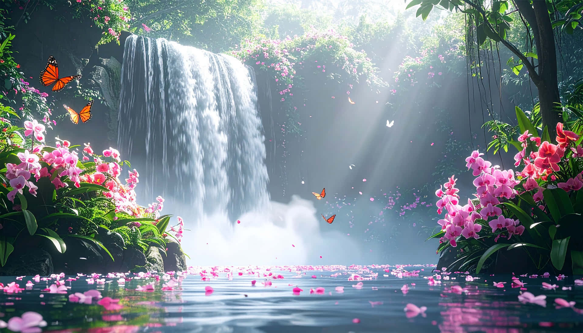 Floral Cascade Wallpaper