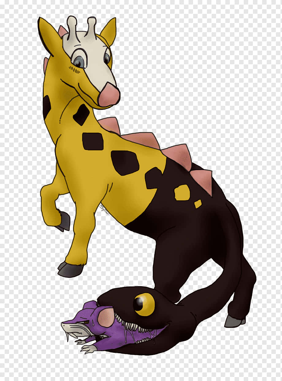 Girafarig Angriper Rattata Bakgrunnsbildet