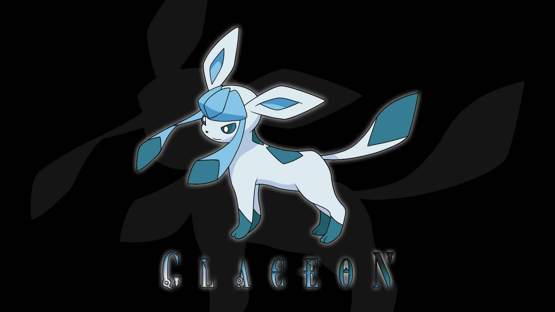 Glaceon I Slående Svart Kunst Bakgrunnsbildet