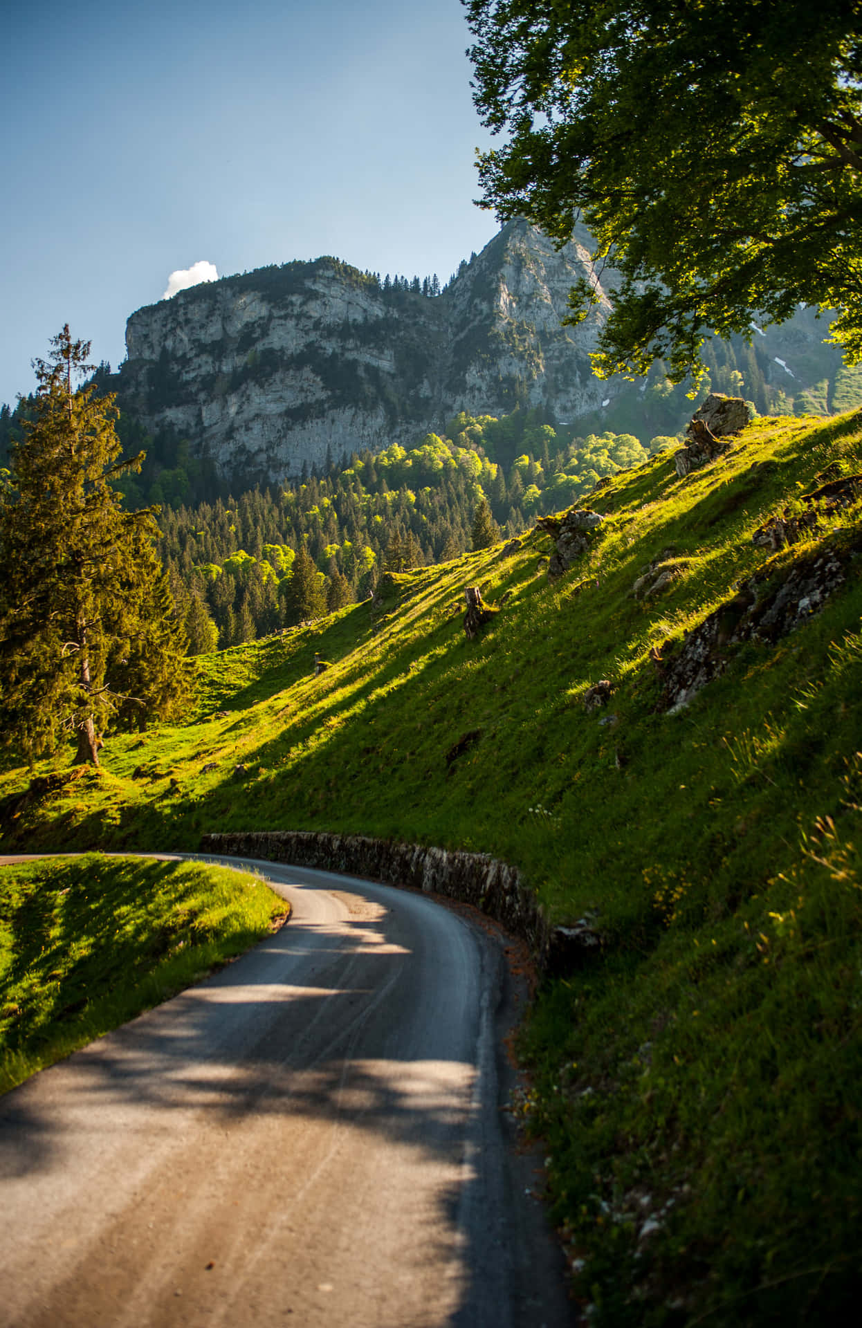 Glarus Fjellvei Sollys Bakgrunnsbildet
