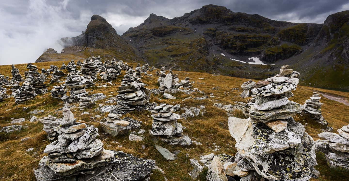 Glarus Steinpiler Fjellandskap Bakgrunnsbildet